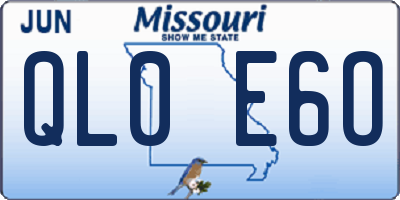 MO license plate QL0E6O