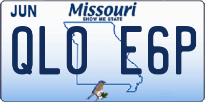 MO license plate QL0E6P