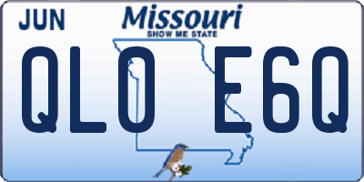 MO license plate QL0E6Q