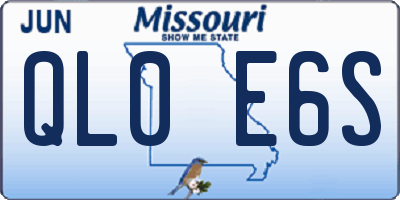 MO license plate QL0E6S