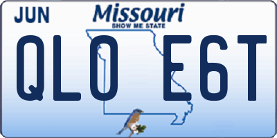 MO license plate QL0E6T