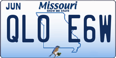 MO license plate QL0E6W