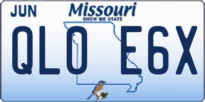MO license plate QL0E6X