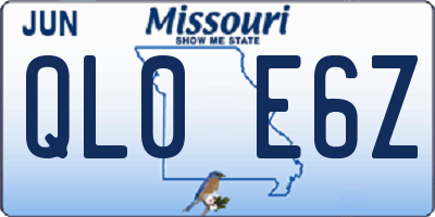 MO license plate QL0E6Z
