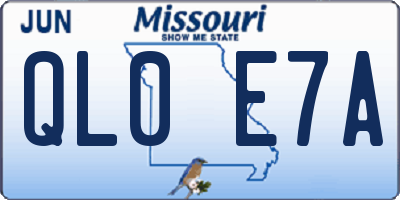 MO license plate QL0E7A