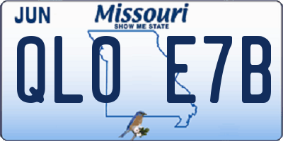 MO license plate QL0E7B