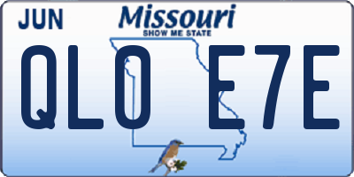 MO license plate QL0E7E