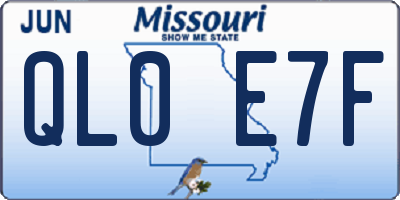 MO license plate QL0E7F
