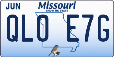 MO license plate QL0E7G