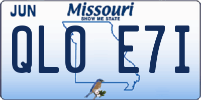 MO license plate QL0E7I