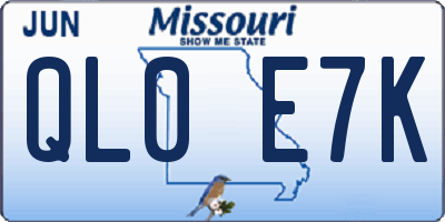 MO license plate QL0E7K