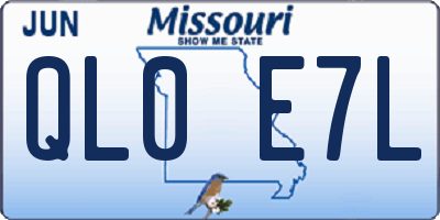 MO license plate QL0E7L