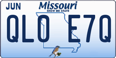 MO license plate QL0E7Q