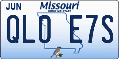 MO license plate QL0E7S