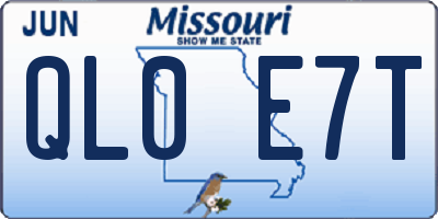 MO license plate QL0E7T