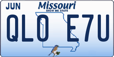 MO license plate QL0E7U