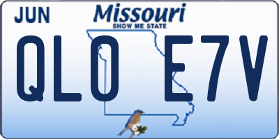 MO license plate QL0E7V