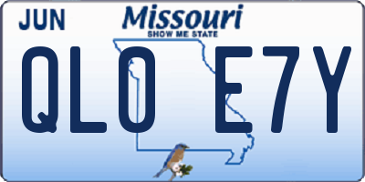 MO license plate QL0E7Y