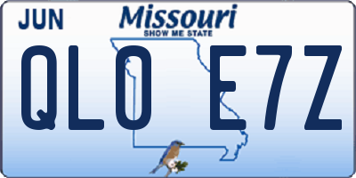 MO license plate QL0E7Z
