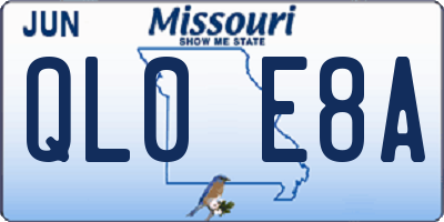 MO license plate QL0E8A