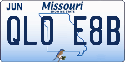 MO license plate QL0E8B