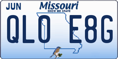 MO license plate QL0E8G