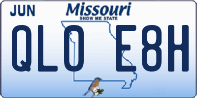 MO license plate QL0E8H