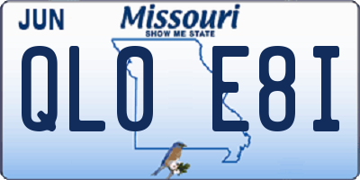 MO license plate QL0E8I