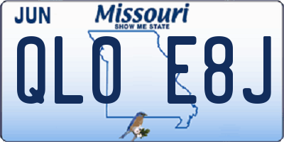 MO license plate QL0E8J