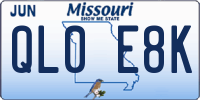 MO license plate QL0E8K