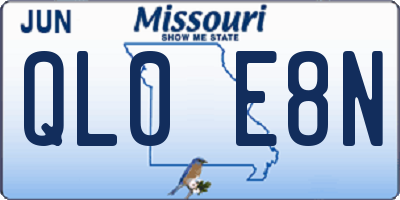 MO license plate QL0E8N