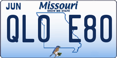 MO license plate QL0E8O