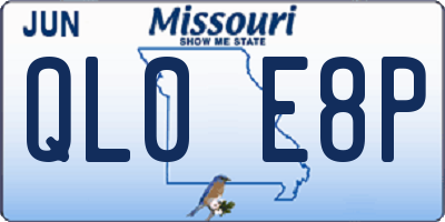 MO license plate QL0E8P