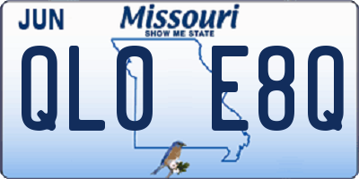 MO license plate QL0E8Q