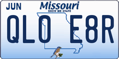 MO license plate QL0E8R