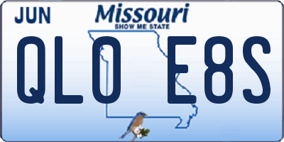 MO license plate QL0E8S