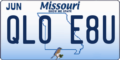 MO license plate QL0E8U