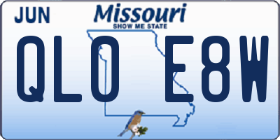MO license plate QL0E8W