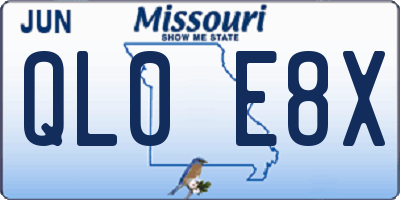 MO license plate QL0E8X