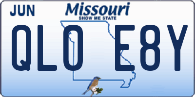 MO license plate QL0E8Y