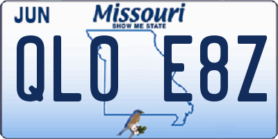 MO license plate QL0E8Z