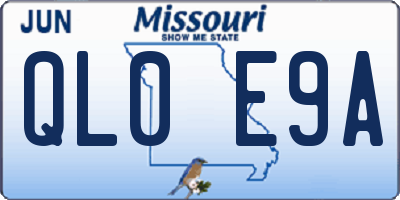 MO license plate QL0E9A