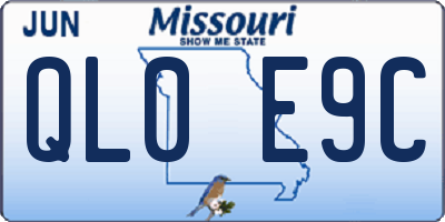 MO license plate QL0E9C