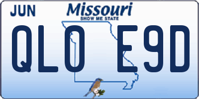 MO license plate QL0E9D