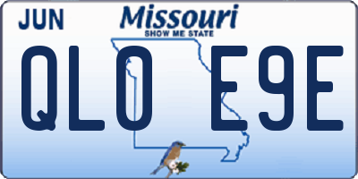 MO license plate QL0E9E