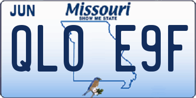 MO license plate QL0E9F