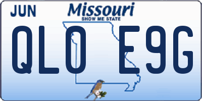 MO license plate QL0E9G