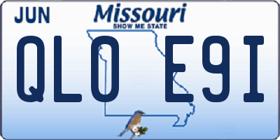 MO license plate QL0E9I