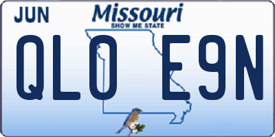 MO license plate QL0E9N