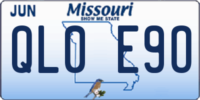 MO license plate QL0E9O